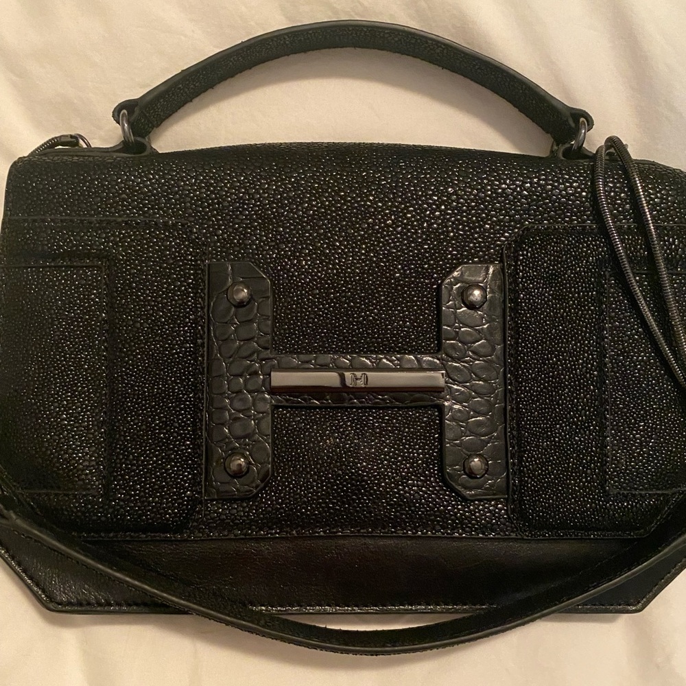 Brand new with tags Halston Heritage convertible shoulder or clutch. Black